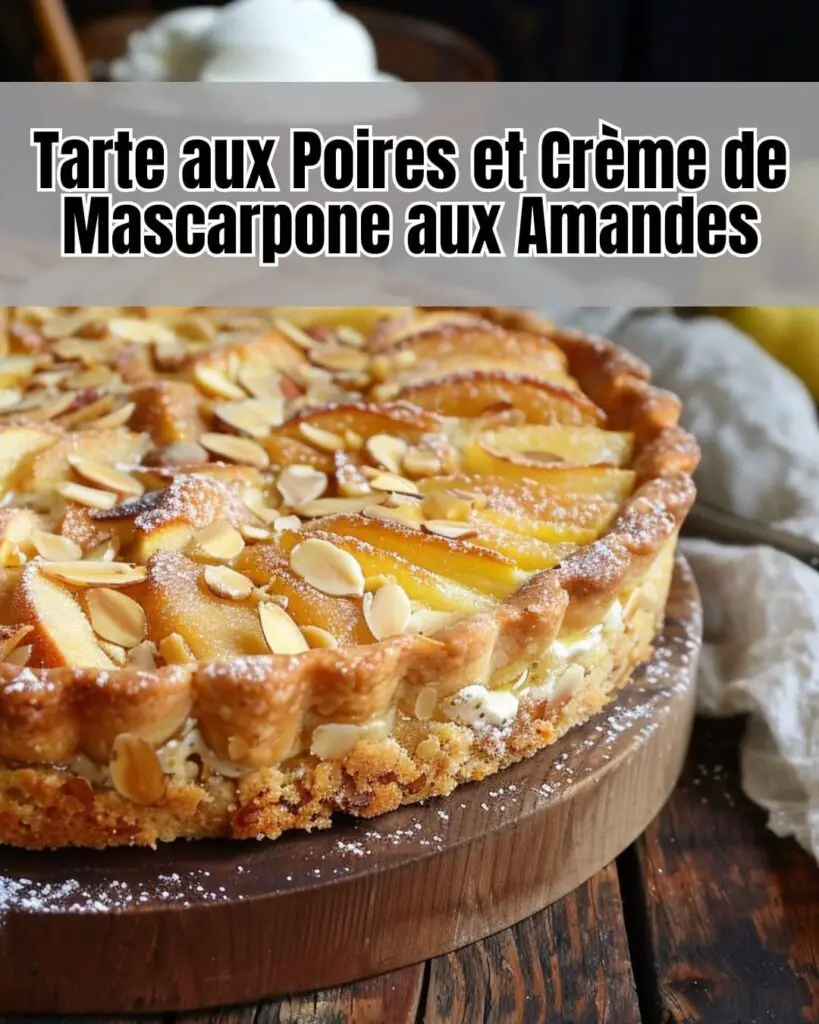 Délice Automnal: Tarte aux Poires et Mascarpone Amande
