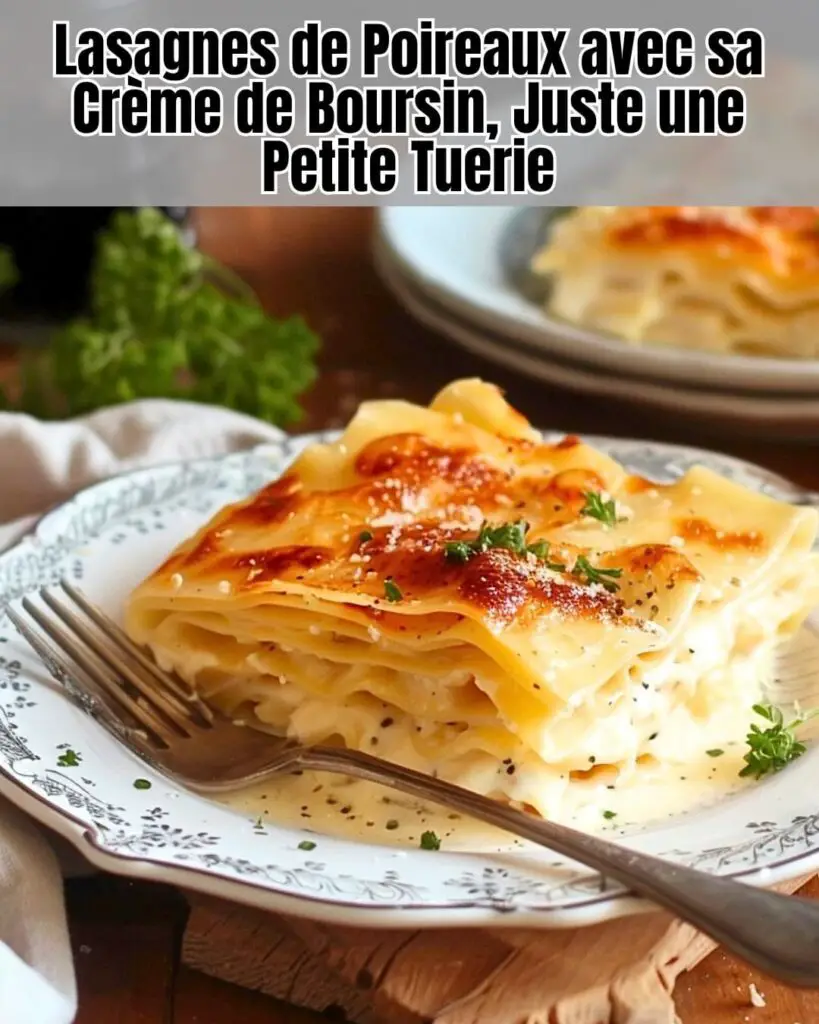 Lasagnes de Poireaux avec sa Crème de Boursin, Juste une Petite Tuerie