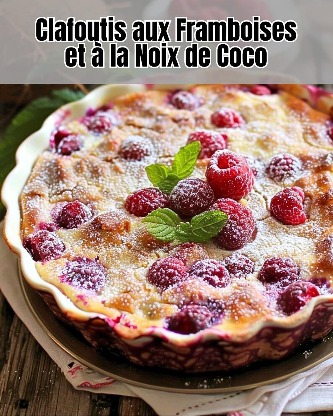 Recette de Clafoutis aux Framboises et à la Noix de Coco