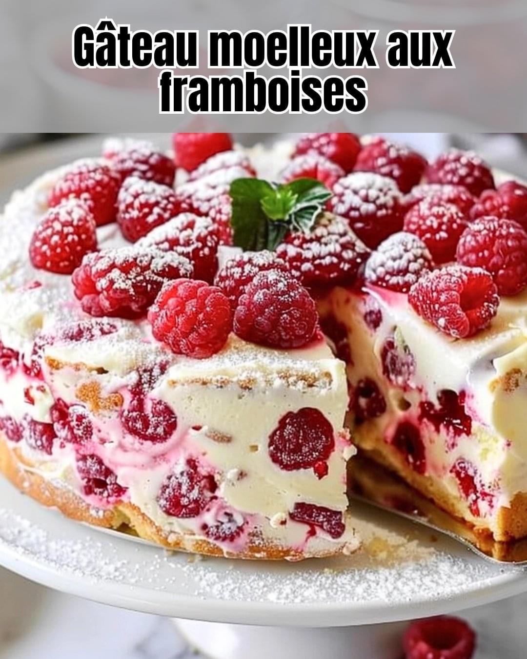 Gâteau Moelleux aux Framboises Fraîches