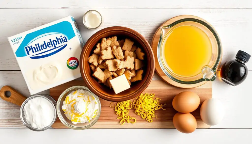 Ingrédients pour un cheesecake