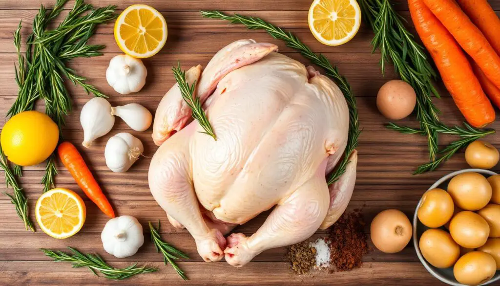 Ingrédients pour un poulet rôti parfait Ingrédients pour un poulet rôti parfait