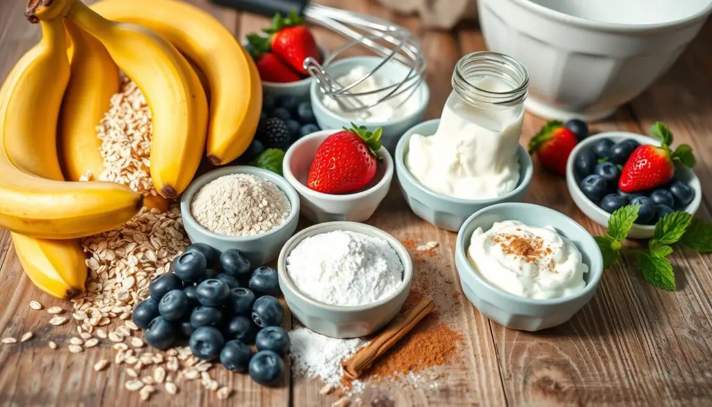 Ingrédients pour des pancakes healthy