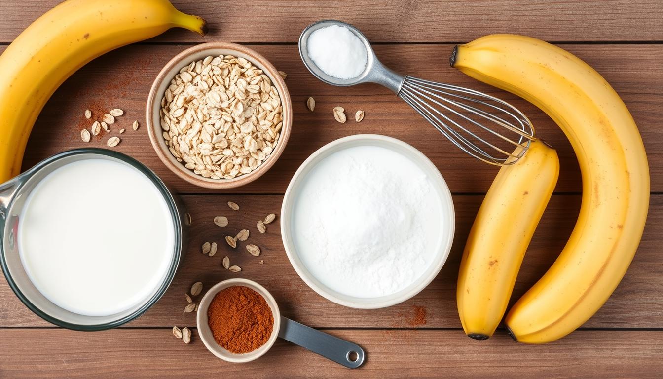 Ingrédients pour pancakes banane avoine