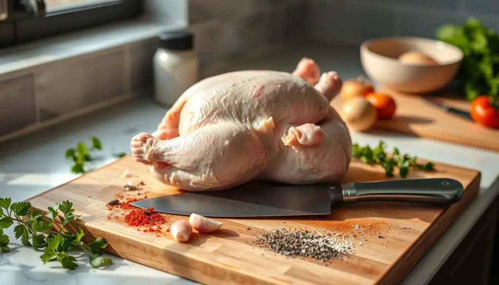 découpe du poulet