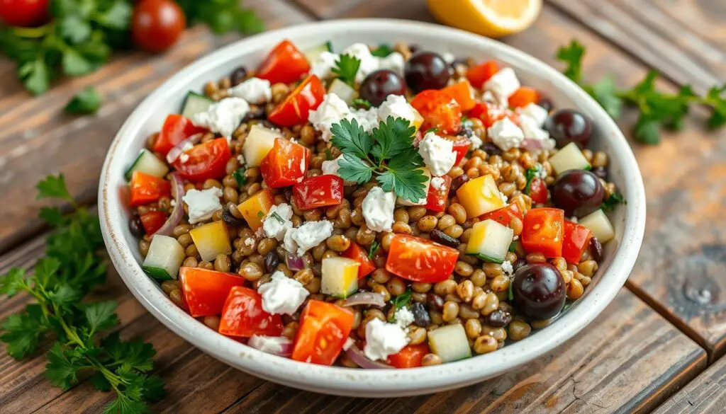 salade grecque aux lentilles