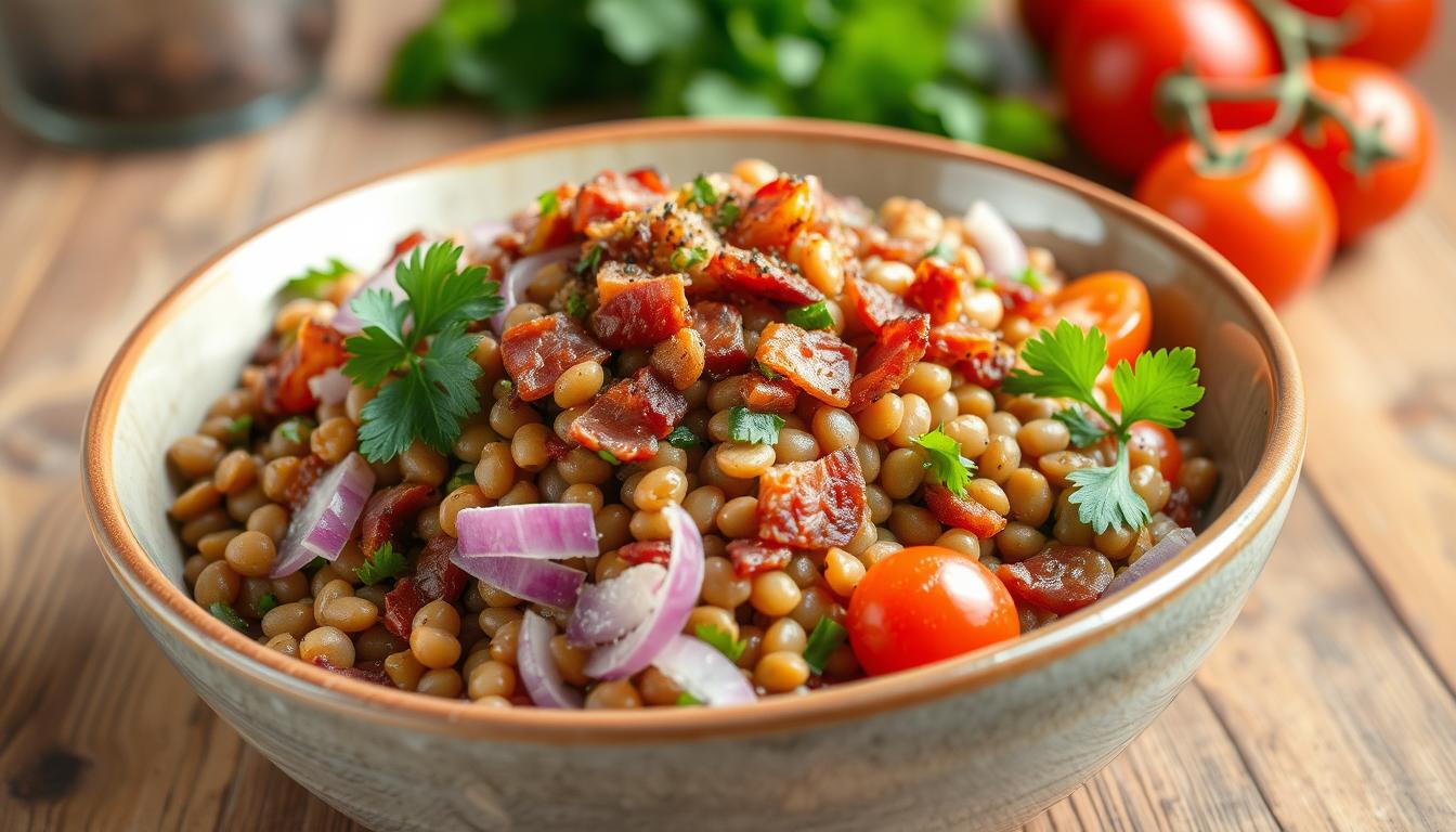 salade lentilles lardons