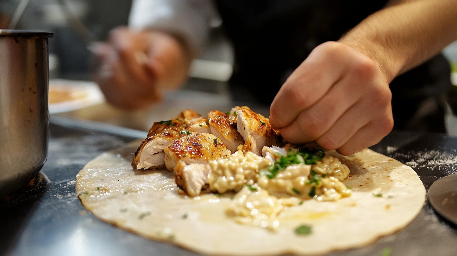 wrap poulet chaud