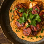 5 étoiles Aiguillettes de Poulet en Sauce Crémeuse au Chorizo 5 Aiguillettes de Poulet en Sauce Crémeuse au Chorizo