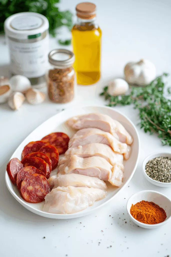 5 étoiles Aiguillettes de Poulet en Sauce Crémeuse au Chorizo 4 Aiguillettes de Poulet en Sauce Crémeuse au Chorizo