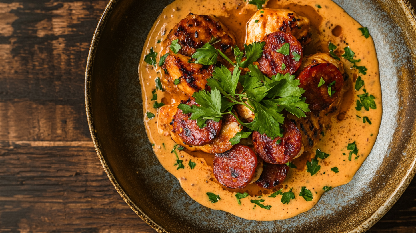 Aiguillettes de Poulet en Sauce Crémeuse au Chorizo