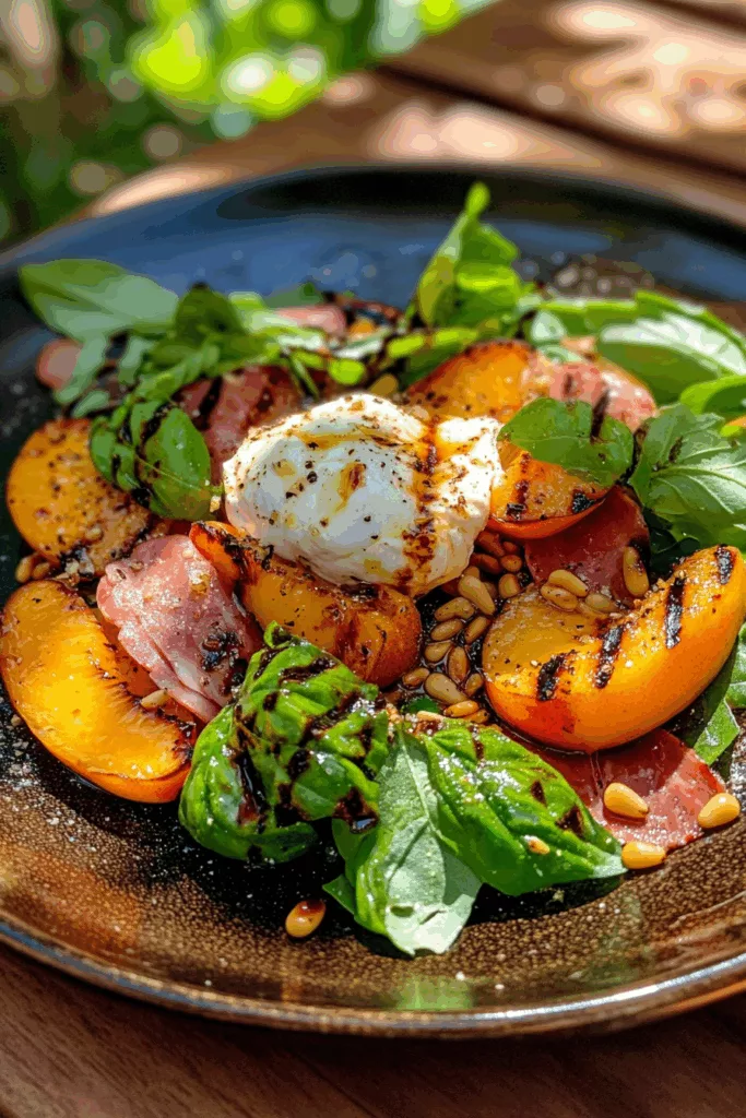 Salade de Pêches Grillées Burrata et Jambon Cru: Comment préparer cette délicieuse salade d'été? 6 Salade de Pêches Grillées Burrata et Jambon Cru