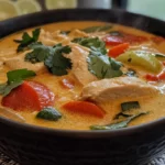 Soupe Thaïe au Poulet Lait de Coco et Curry