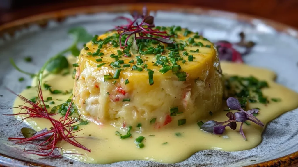 Flan au Crabe et Sauce Ciboulette