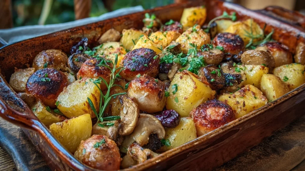 Recette Saucisses Champignons Pommes de Terre au Four