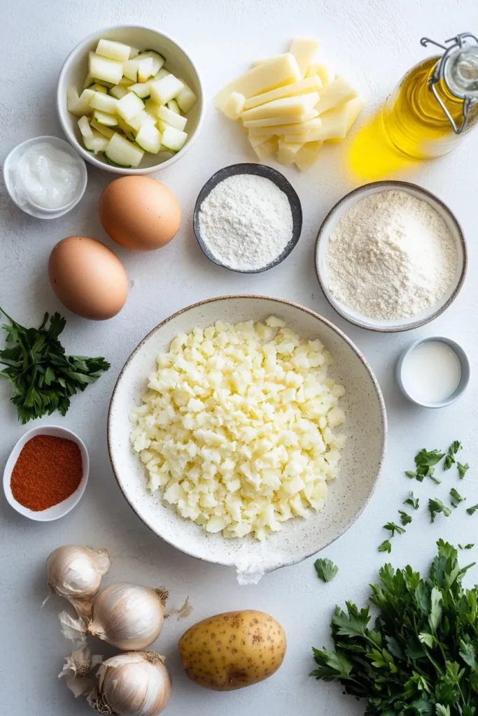 Beignets de courgettes râpées pommes de terre