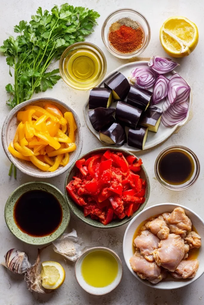 Ragout savoureux poulet aubergines: La recette facile 6 Ragout savoureux de poulet aux aubergines