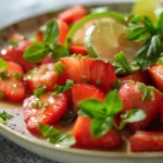 Salade Fraise-Pastèque au Miel et Citron Vert