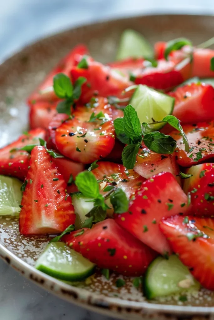 Salade Fraise-Pastèque au Miel et Citron Vert Exquise 6 Salade Fraise-Pastèque au Miel et Citron Vert