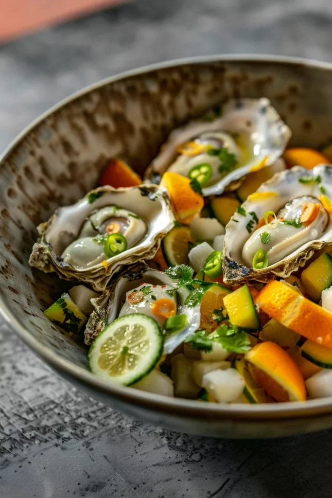 Ceviche D'huîtres Agrumes et Gingembre: Fraîcheur Irrésistible