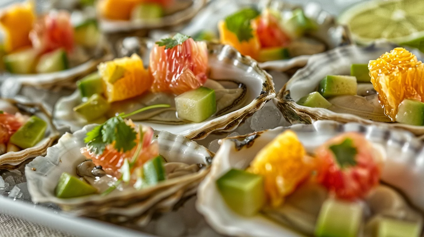Ceviche D'huîtres Agrumes et Gingembre C'est Le Bonheur Assuré