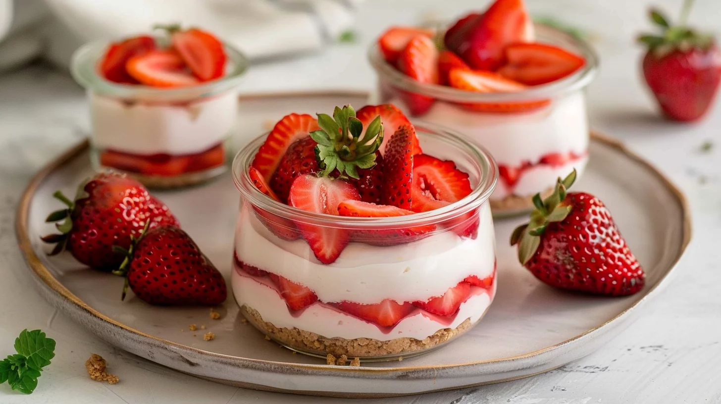 Cheesecake aux Fraises Sans Cuisson