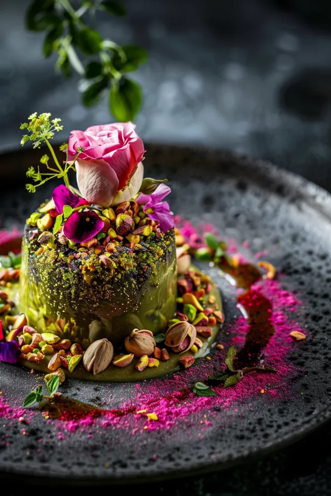 Dessert Pistache et Rose: Irrésistible Délice Floral à Tester