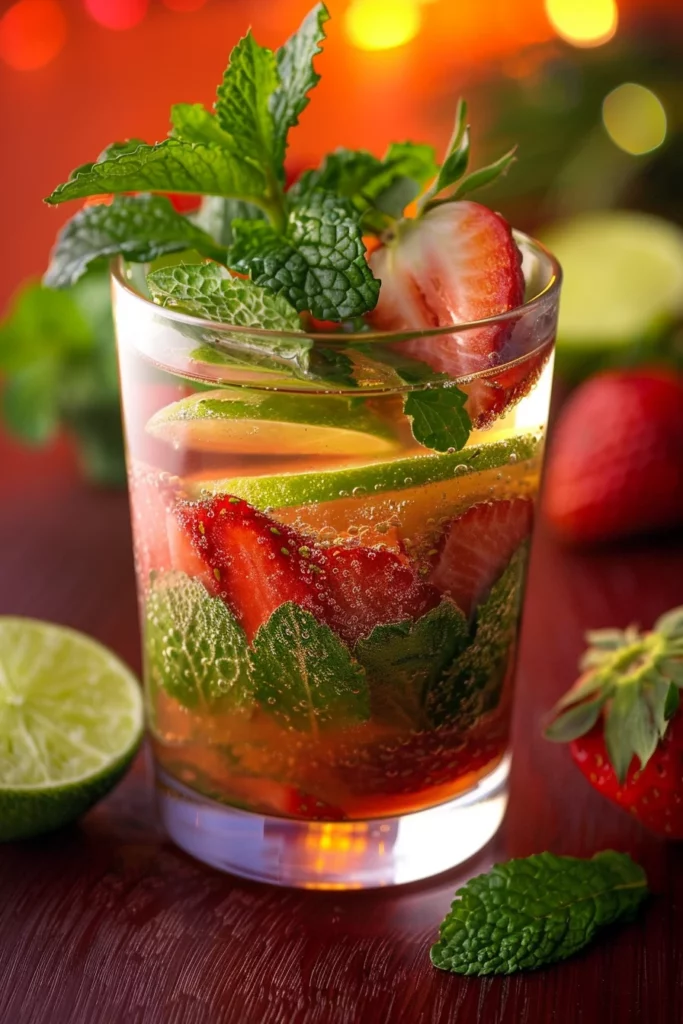 Mojito à La Fraise Irresistible et Frais avec Menthe