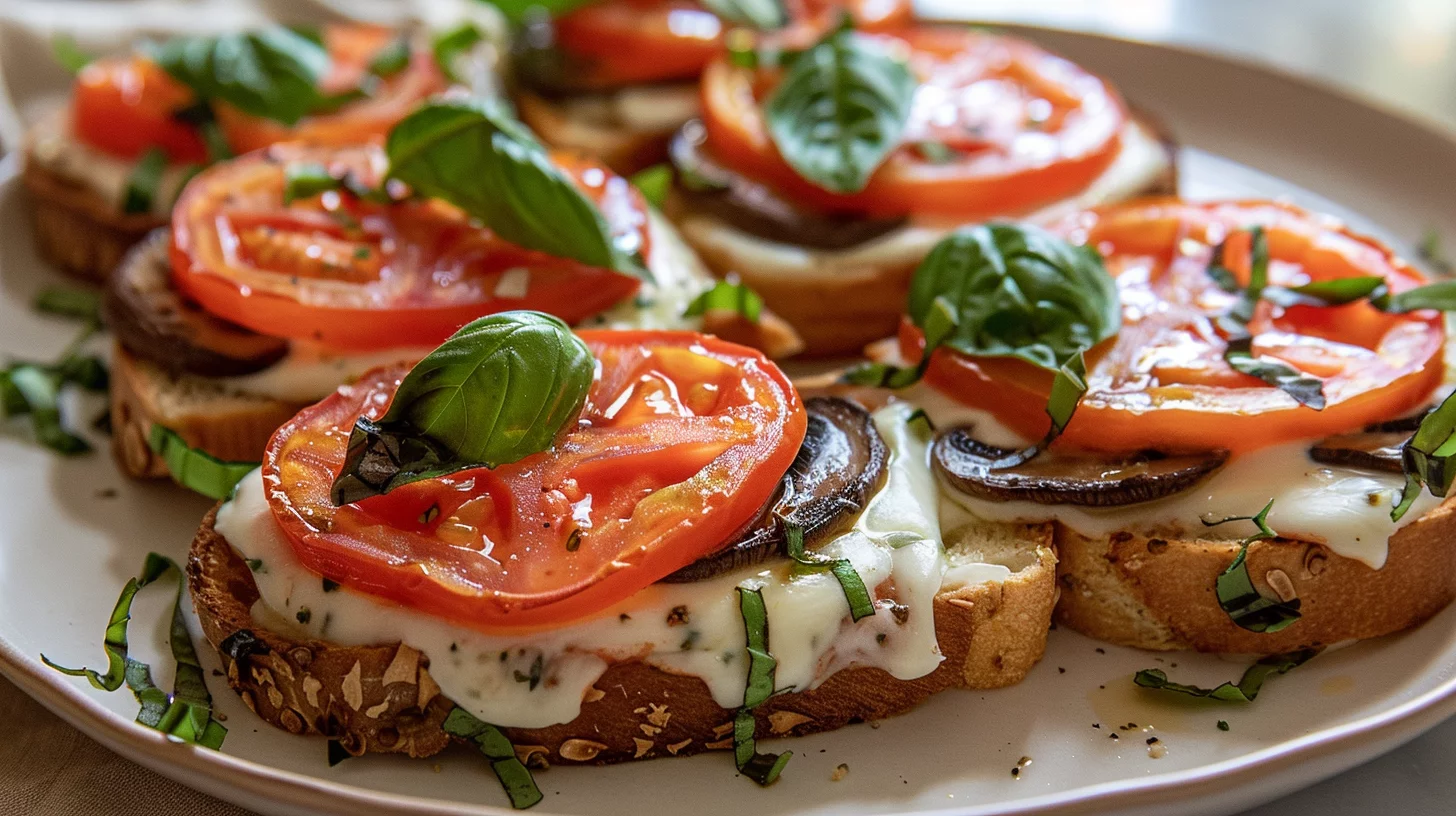 Pizza-toast Tomates Basilic Champignons