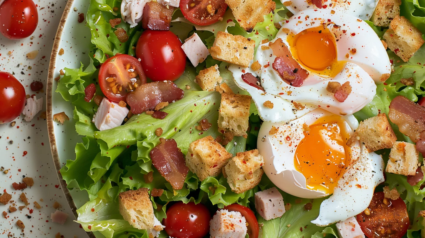 Salade Gourmande aux Œufs Pochés et Lardons