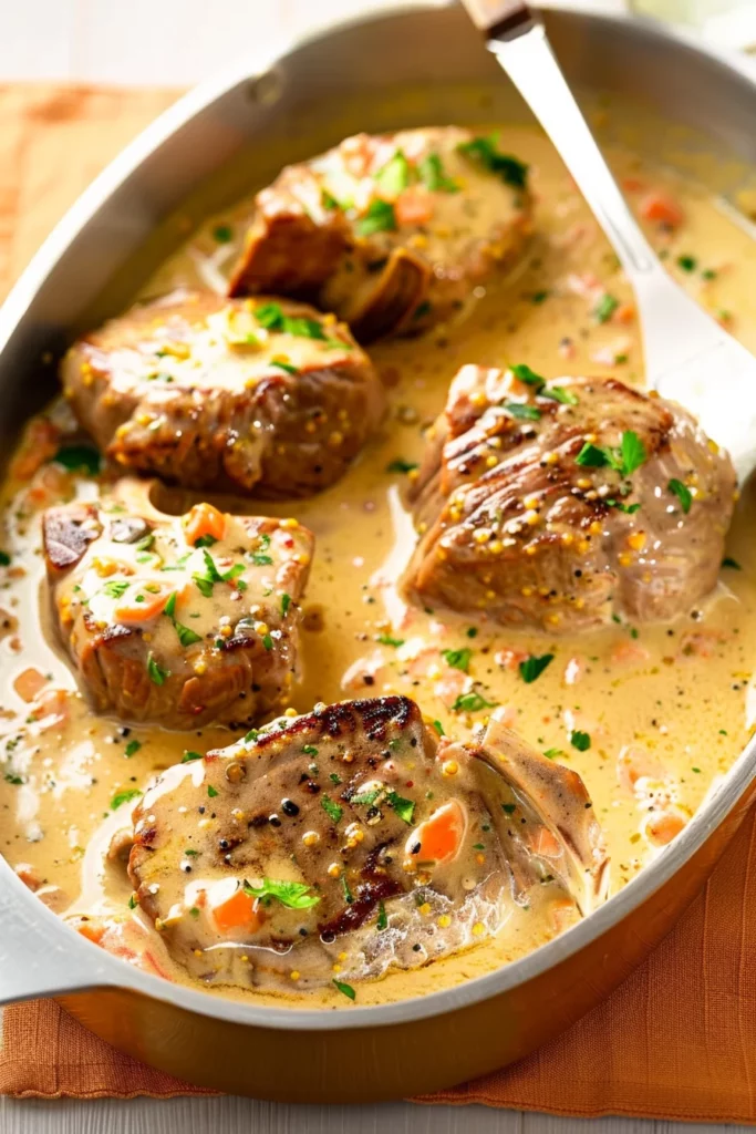 Sauté de Veau en Crème de Moutarde Délicieusement Réconfortant