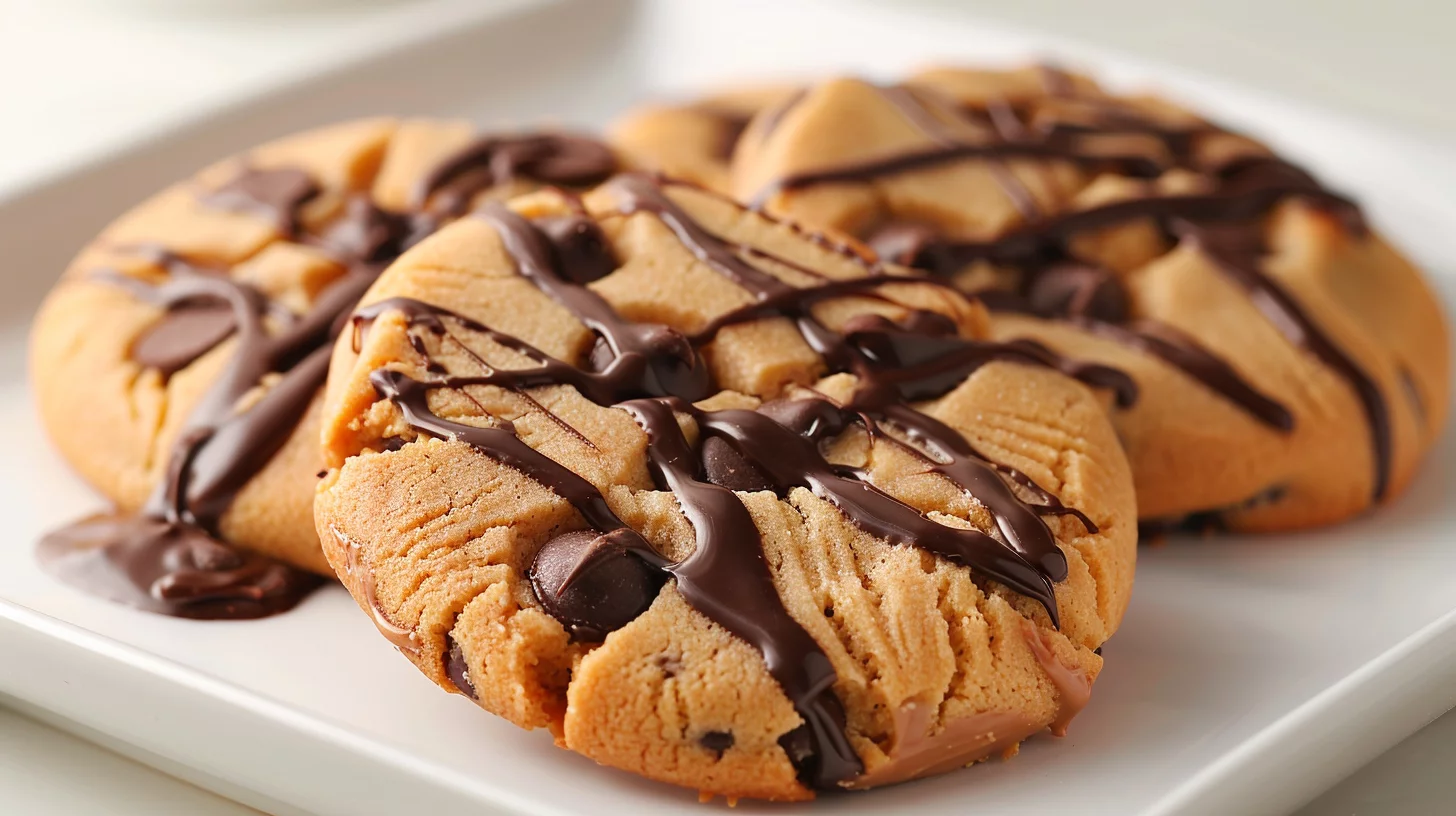 Cookies Moelleux au Beurre de Cacahuète et Chocolat Fondu