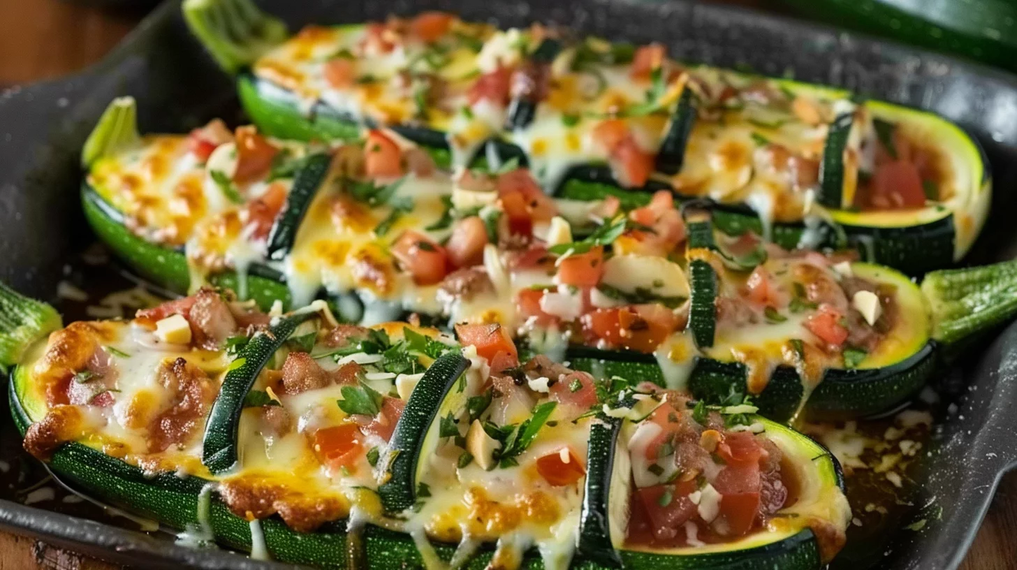 Courgettes Farcies en Bateau Façon Pizza