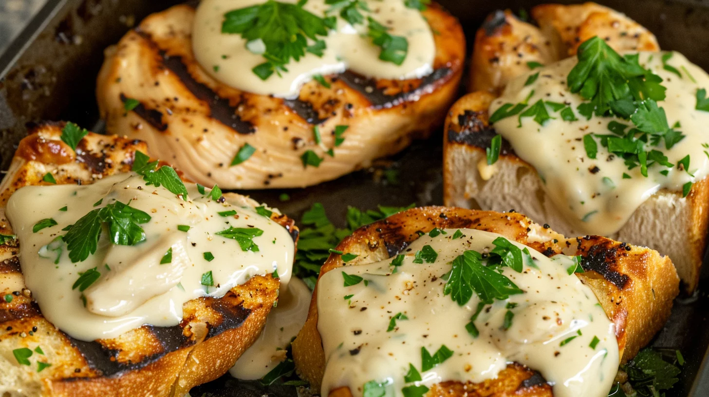 Croque au Poulet Crème et Fromage Gratiné