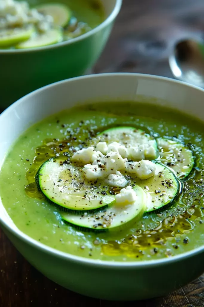 Gaspacho de Courgettes et Feta: Un Tourbillon de Saveurs Méditerranéennes