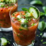 Gaspacho de Tomates Basilic et Concombre