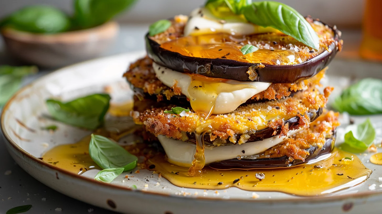 Gratin D'aubergines à La Burrata et au Miel