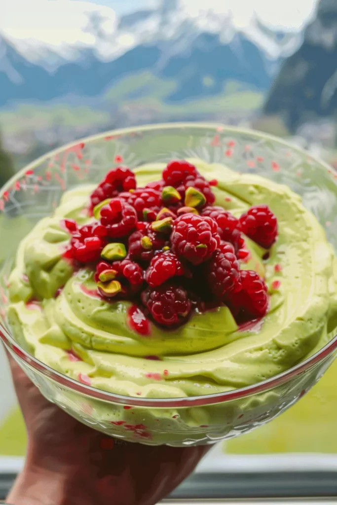Mousse Aérienne à La Pistache et Framboise: Un Nuage de Gourmandise Fraîche