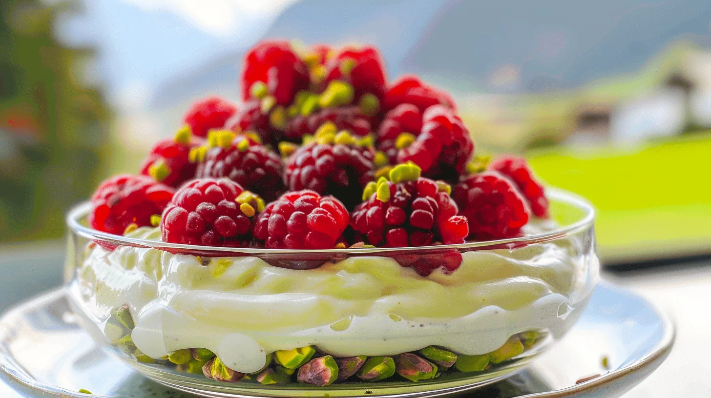 Mousse Aérienne à La Pistache et Framboise