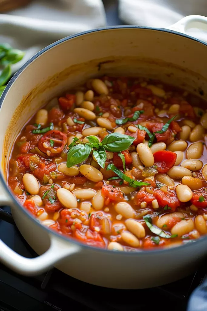 Ragoût Velouté aux Haricots Blancs et Tomates: Savourez l'Élégance Épicée