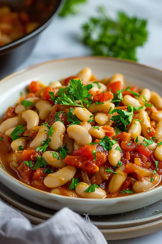 Ragoût Velouté aux Haricots Blancs et Tomates: Savourez l'Élégance Épicée