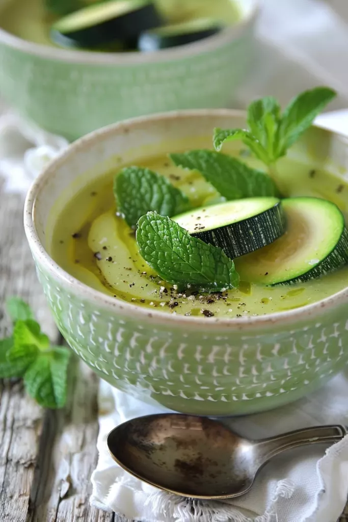 Recette de Soupe Froide de Courgettes à La Menthe - Un Plaisir Rafraîchissant