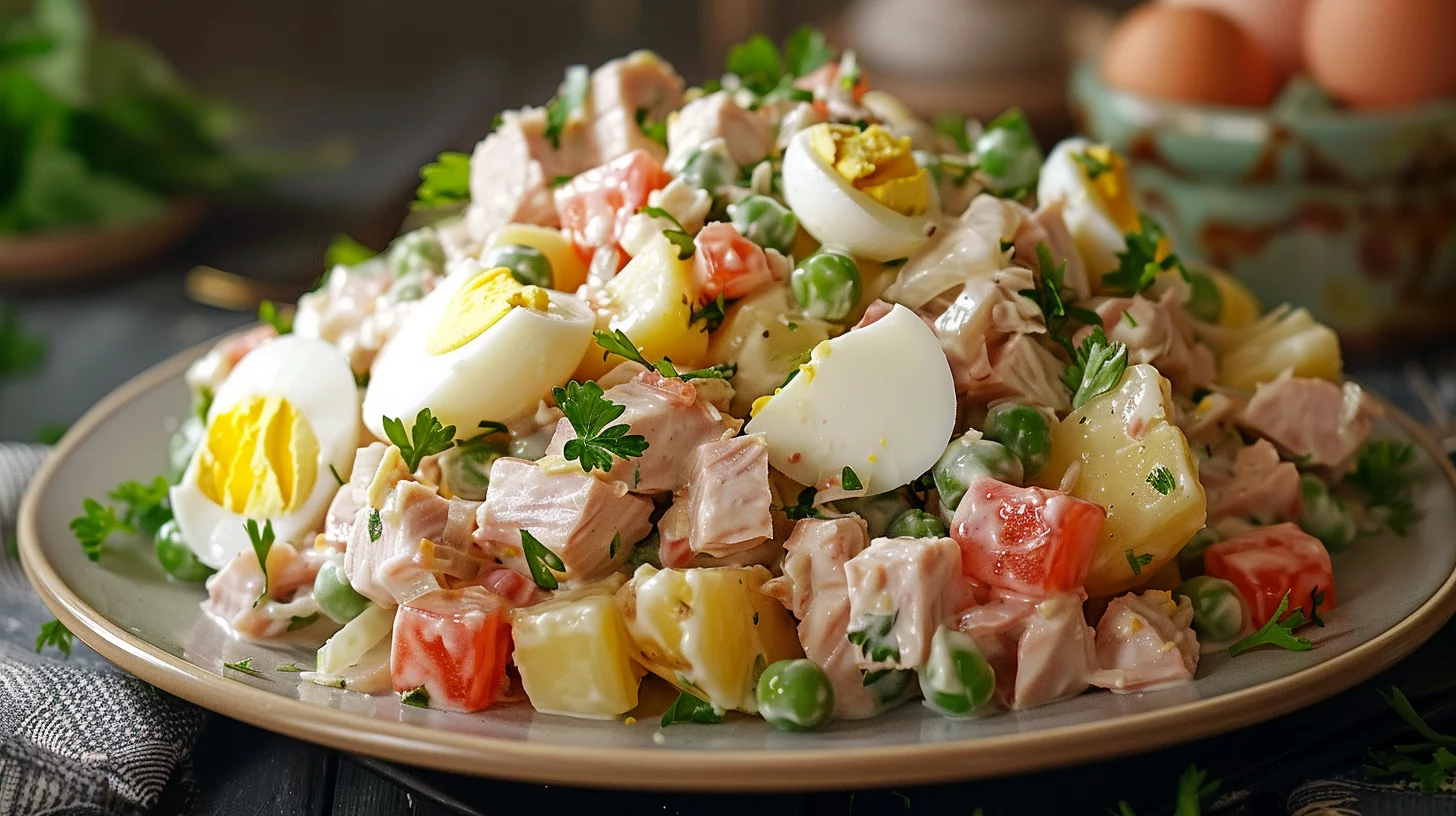 Salade de Pommes de Terre au Thon et Œufs Fraise