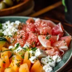 Salade Fraîcheur au Melon Feta et Jambon