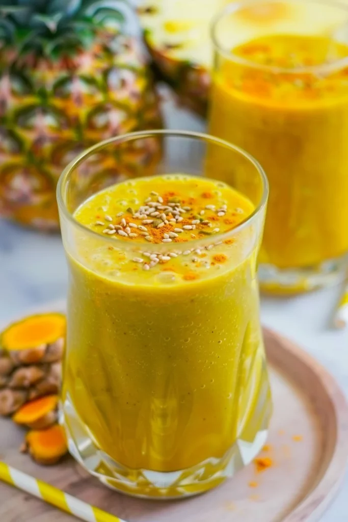 Smoothie Détox à l'ananas et au Curcuma: L'élixir de vitalité ultime
