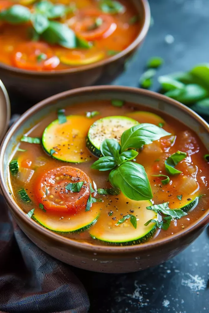 Soupe Avec Courgette et Tomate: Un Festin Sain et Savoureux