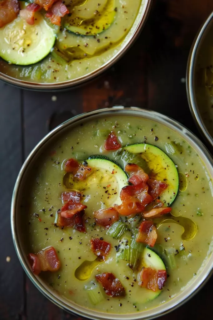 Soupe de Courgettes et Poireaux Avec Lardons: Savourez l'Élixir Réconfortant