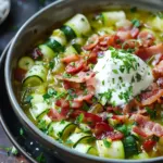 Soupe de Courgettes et Poireaux Avec Lardons