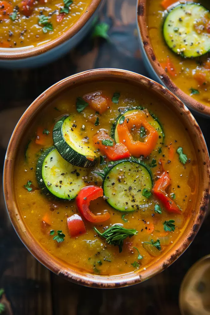 Soupe de Poivrons Super Simple Avec Courgettes: Un Festin Équilibré & Réconfortant
