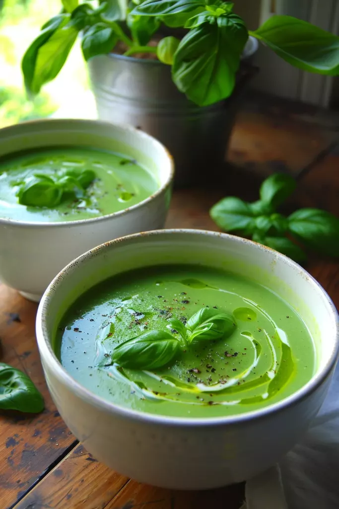 Soupe Froide de Courgette et Basilic - L'Explosion de Fraîcheur en Un Bol